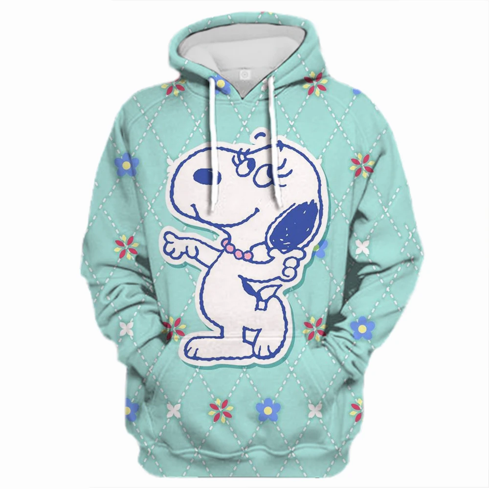 

Snoopy Cartoon Anime Women's Hoodie Spring and Autumn Edition Women's Round Neck Hoodie 2024 New Casual Couple Sportswear Top