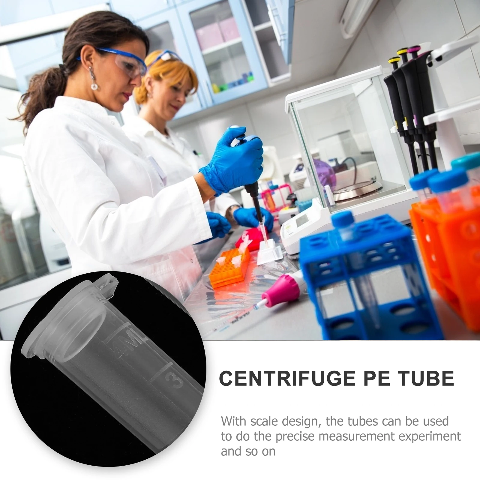 

300 Pcs Tube Test Tubes Centrifugal Experiment Scale Plastic for Laboratory