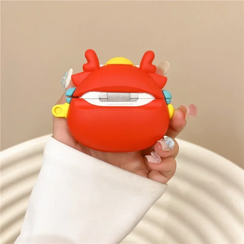 Cartoon Dragon Case for AirPods 4 Airpod 1 2 3 Pro Pro2  Bluetooth Earbuds Charging Box Protective Earphone Case Cover