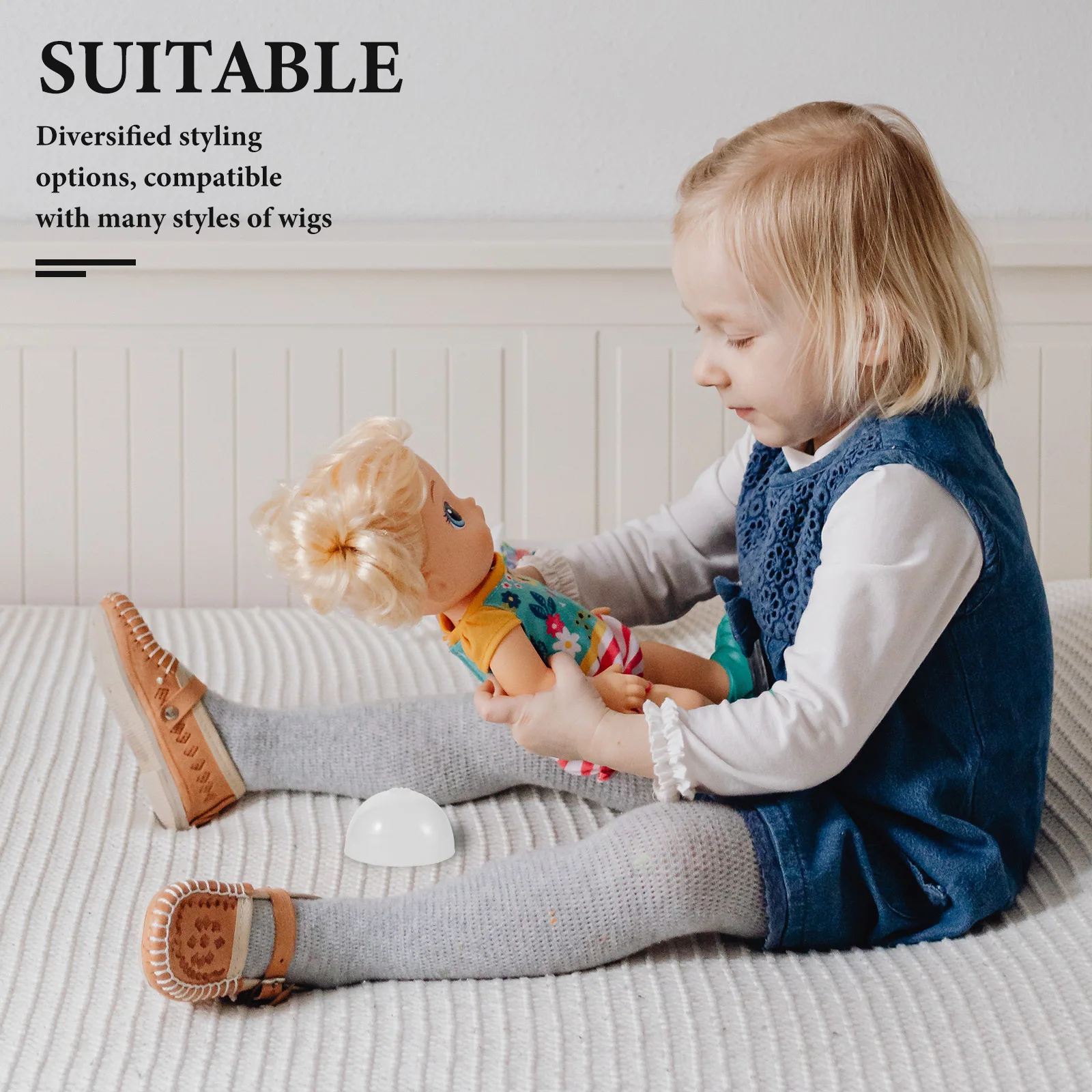 

4pcs Silicone -19Cm Anti-Slip Liner Head Base For Bjd Soft Scalp Cover Diy Making Accessories