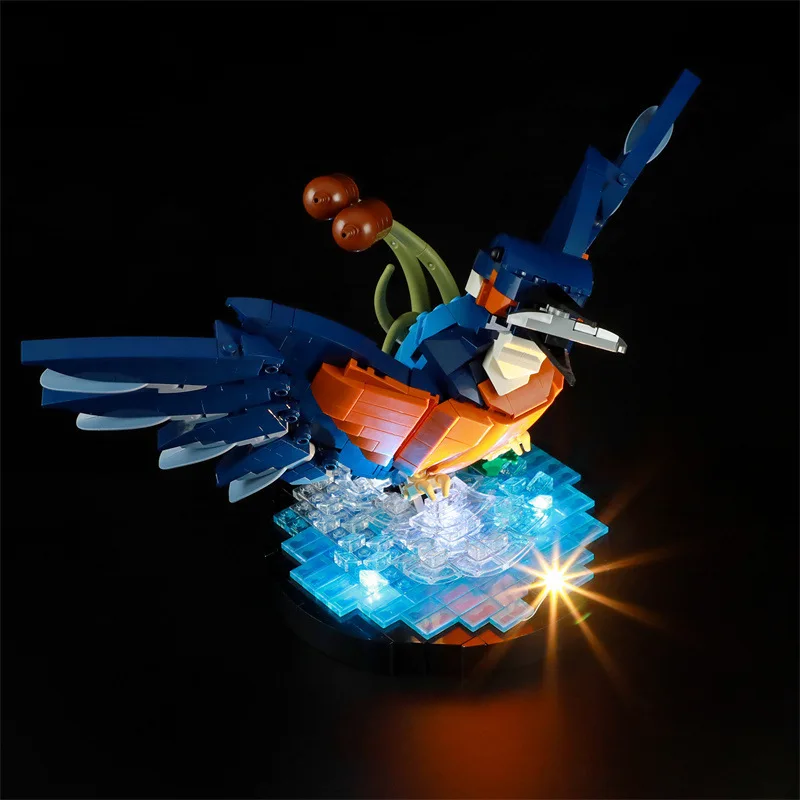 (Solo luce a LED senza mattoni) 10331 Kingfisher Bird Animal Building Blocks Kit di mattoni Set non include il modello