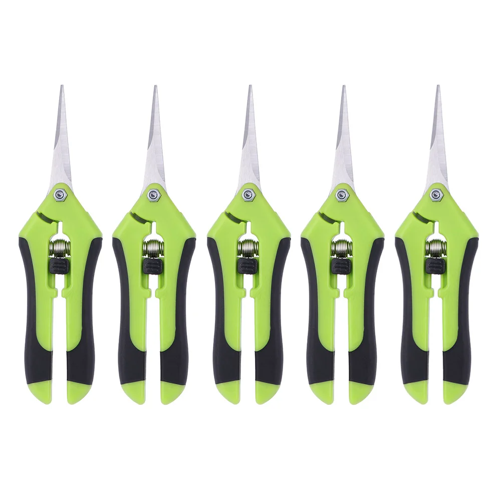 

5 Pcs Plastic Handle Scissors Gardening Pruning Shear Tool Tree Branch Shears Non-slip