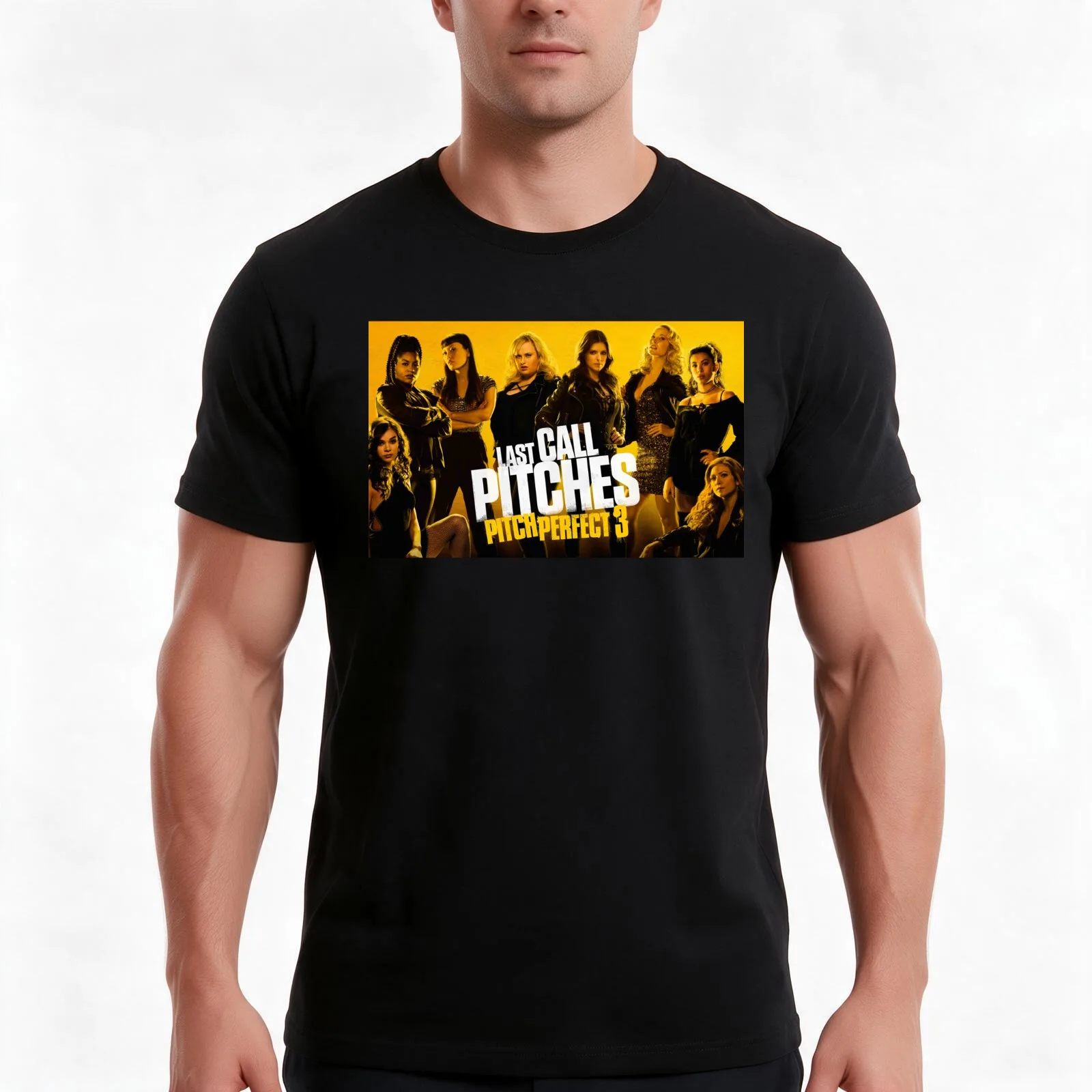 Pitch Perfect 3 - Yellow Movie Poster T-Shirt Summer Casual Cotton Tee Oversized Streetwear Tops Vintage Graphic Print