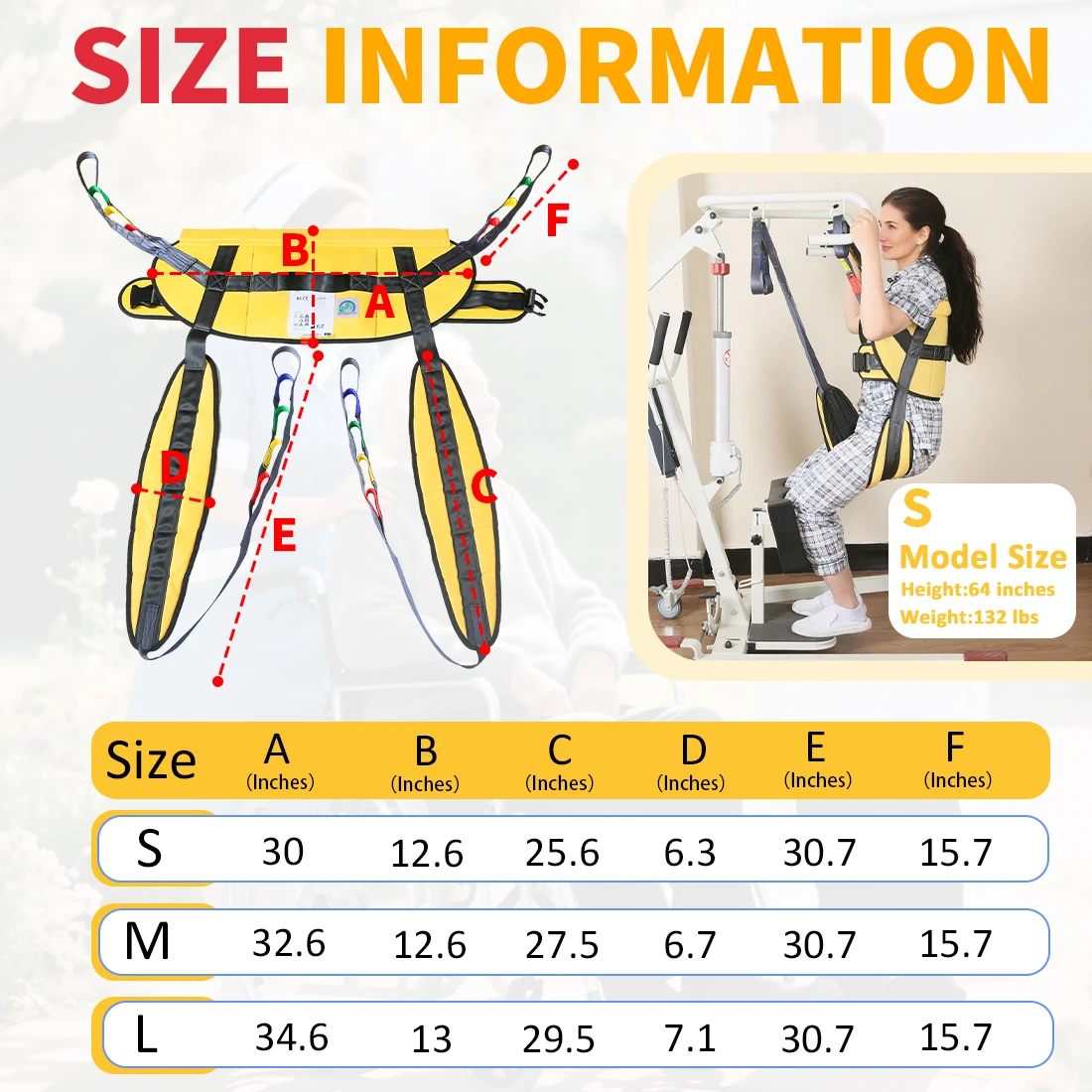 Ehucon Sit to Stand Lift Sling Divided Leg Design Leg Straps and Back Support,Transfer Sling for Elderly Mobility Aid 500lbs