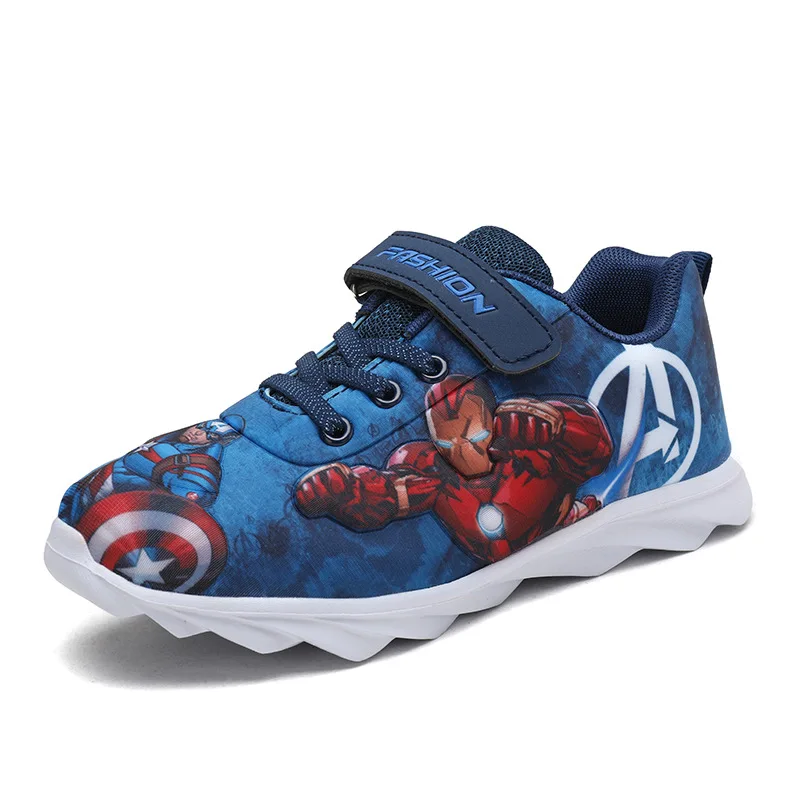 Disney The Little Mermaid Sport Shoes 2024 New Kids Casual Shoes Children Tennis Shoes Cartoon Super Heros Running Shoes