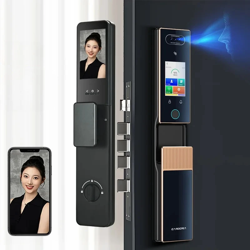 Cardoria Fully Automatic AI Dual Screen Camera Dual Electric Palm Vein Door Entry Intelligent Fingerprint Facial Lock Smart Lock