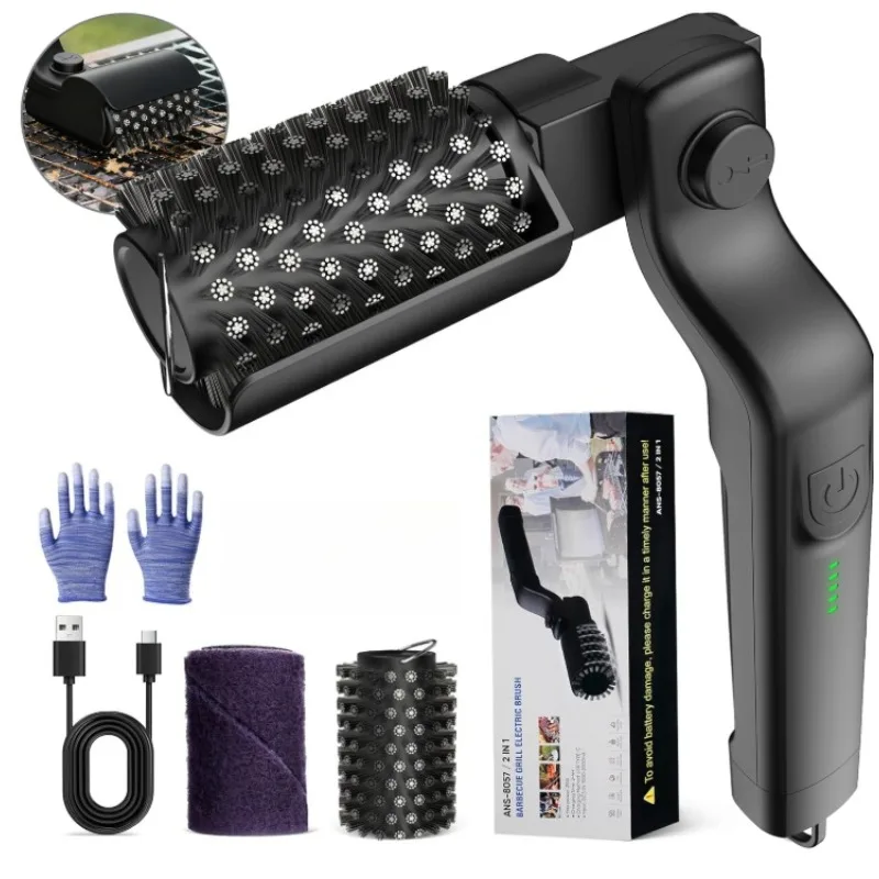 

Электрическая щетка для чистки гриля, перезаряжаемая, водонепроницаемая IPX6, 180° ° Регулируемая насадка для решеток гриля и кухонных поверхностей