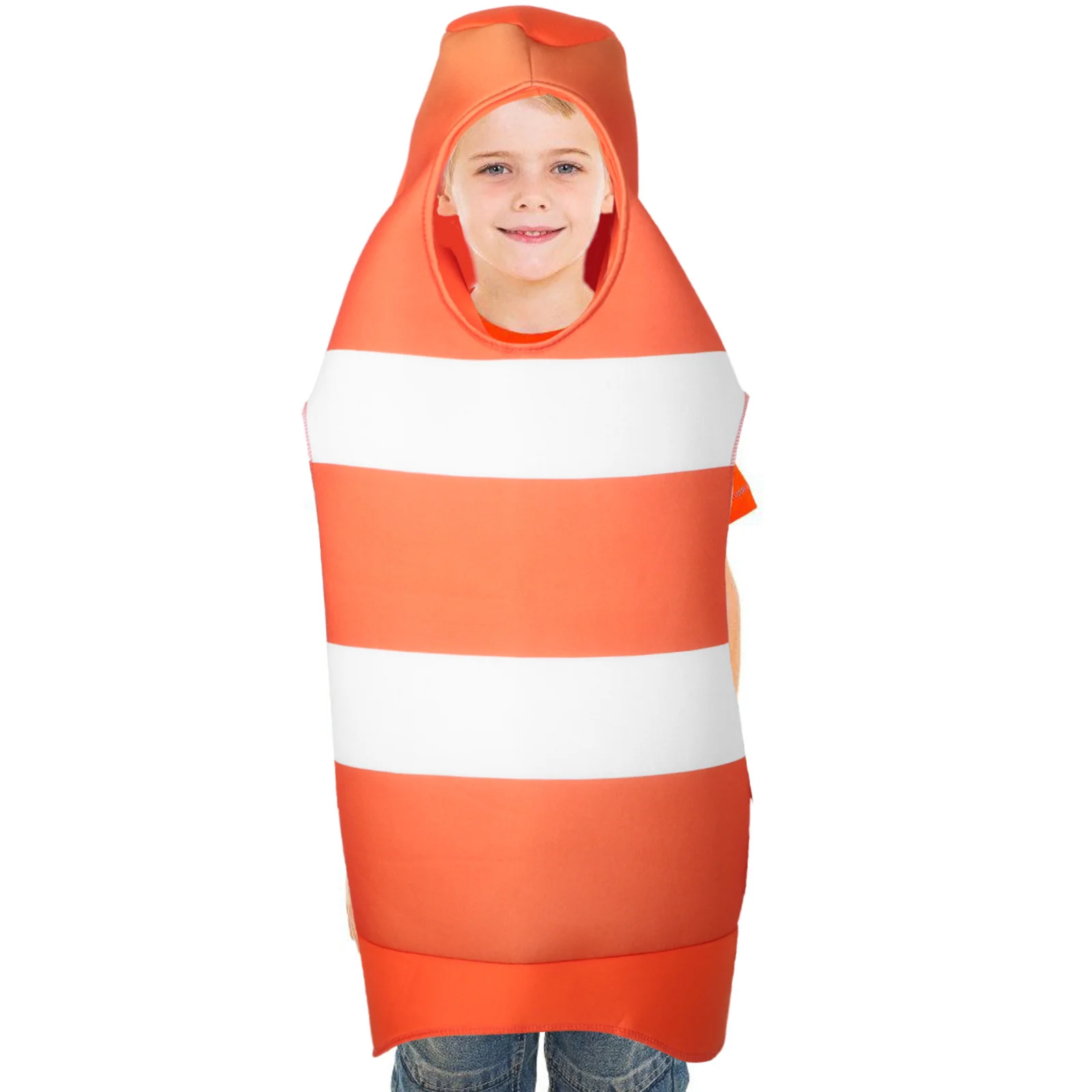 

Kids Traffic Cone Cosplay Costume Bright Orange Comfortable Breathable Fabric Ideal for Toddlers Role Play Performance Halloween