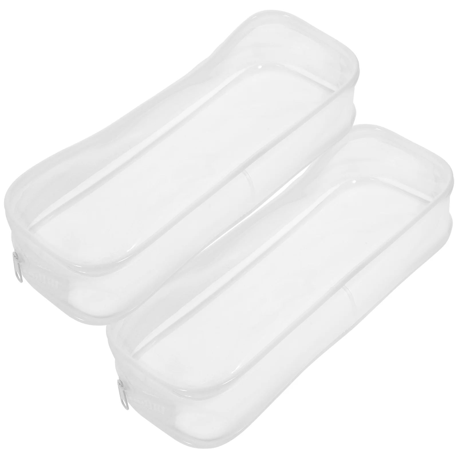 2 قطعة مقلمة محمولة سعة كبيرة حقيبة أقلام متعددة الوظائف حقيبة تخزين الأدوات المكتبية لطلاب المدارس البالغين واضح #3