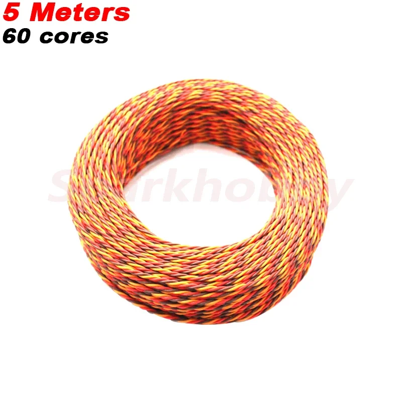 5 Meters 22AWG 60 Core 3P Twist Servo Extension Cable Brown Red Orange JR Futaba Twisted Wire Lead For RC Airplane Accessories