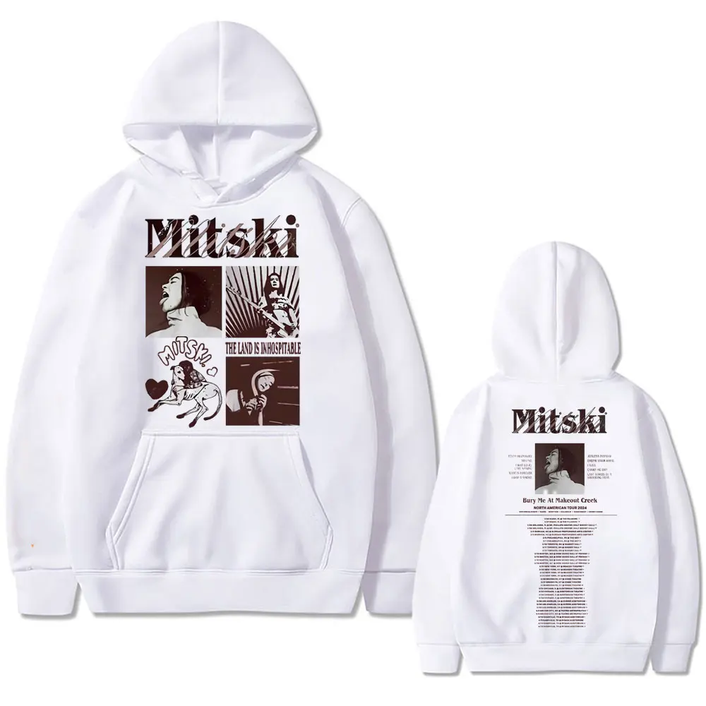 New Mitski The Land Is Inhospitable Bury Me At Makeout Creek North American Tour 2024 Hoodie Men Women's Casual Loose Sweatshirt