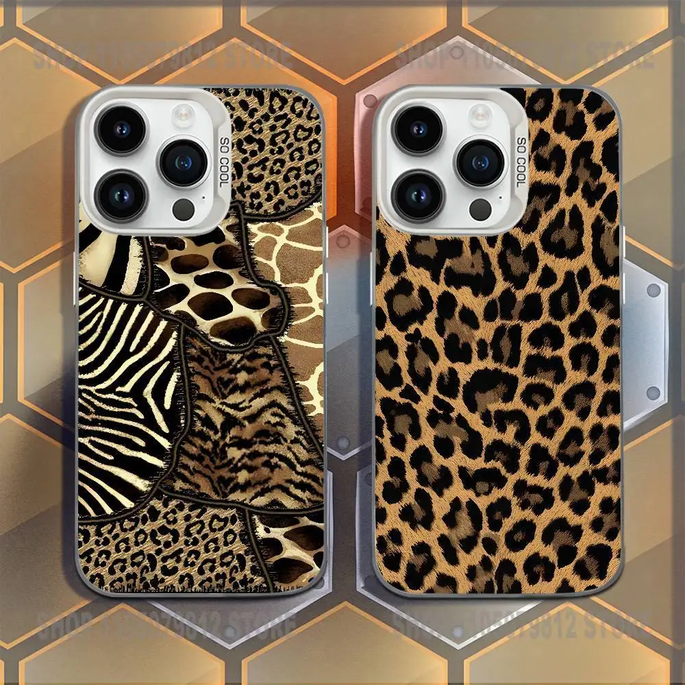 

Luxury Classic Creative Leopard Print Phone Case For iPhone X,17,16,15,14,13,12,11,Mini,Pro,E,MAX Candy Matte Shockproof Cover