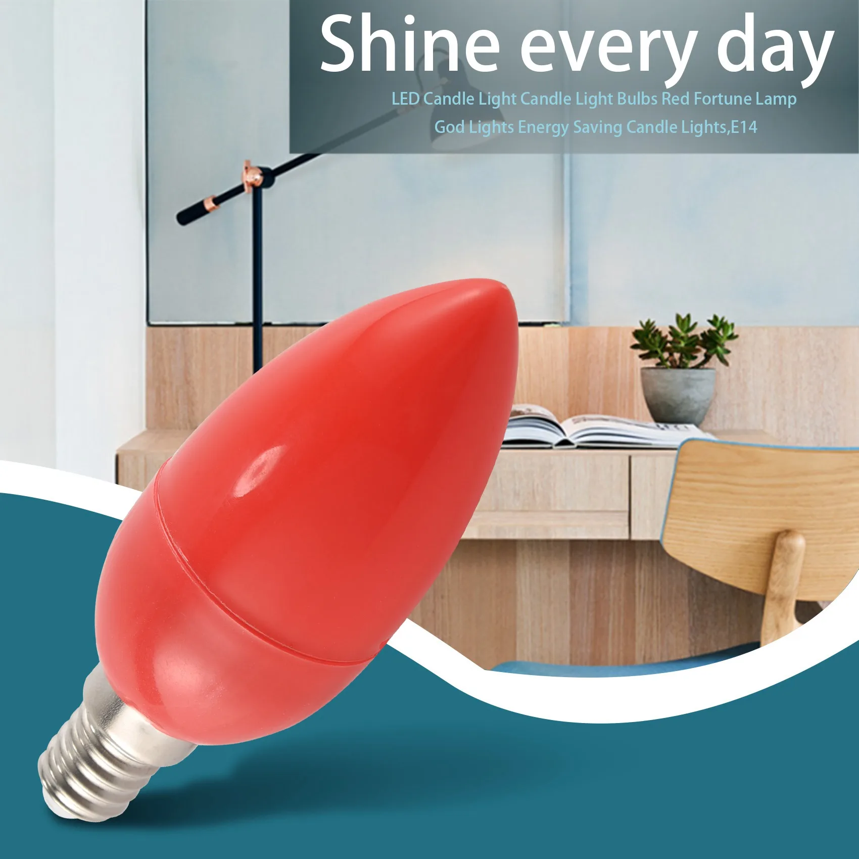 IN-A366U!LED Candle Light Candle Light Bulbs Red Fortune Lamp God Lights Saving Candle Lights,E14