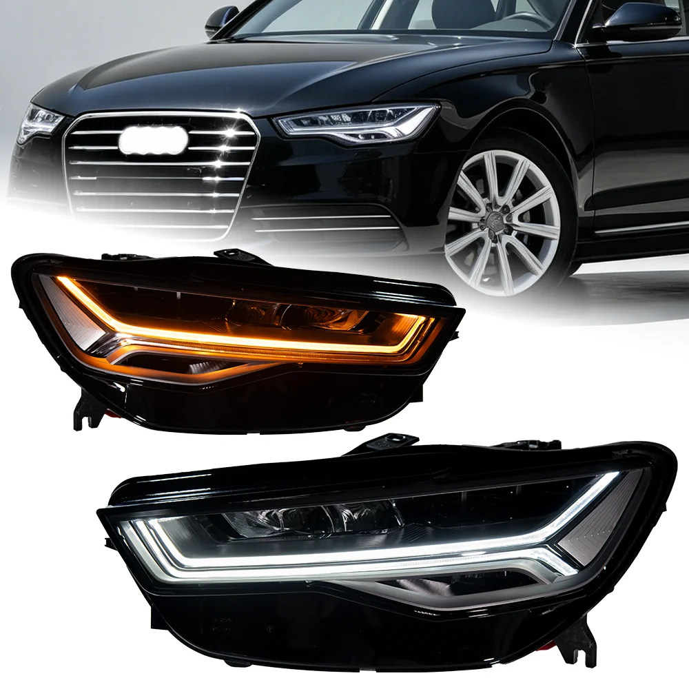 AKD Car Styling for A6 Headlights 2012-2015 Upgrade A6L All LED Headlight DRL Head Lamp Dynamic Singal High Low Beam Accessories