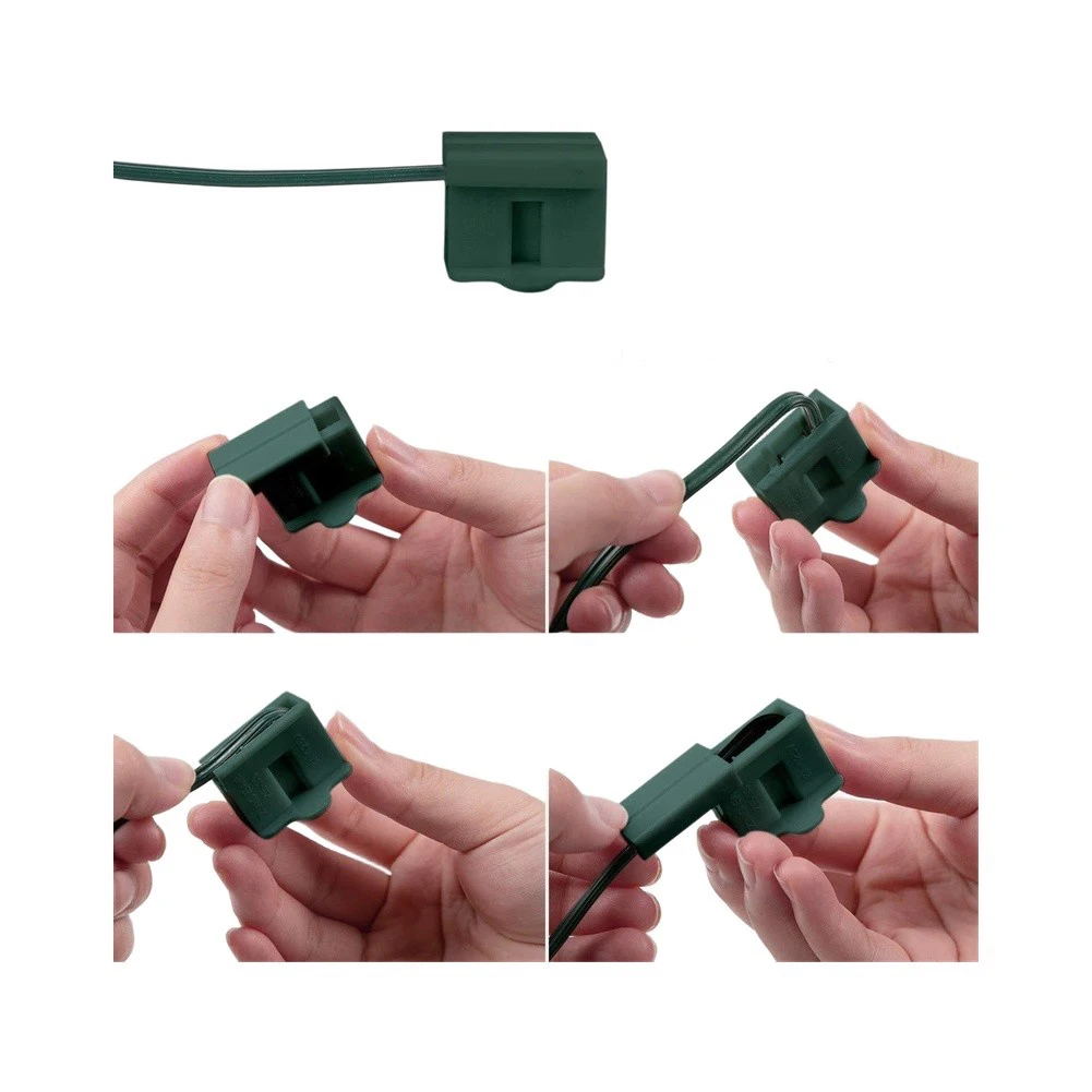LED Strip Connector Kit 32 pcs ABS Two Conductor Slip Connectors for Indoor For Holiday Lighting Setup LED Strip
