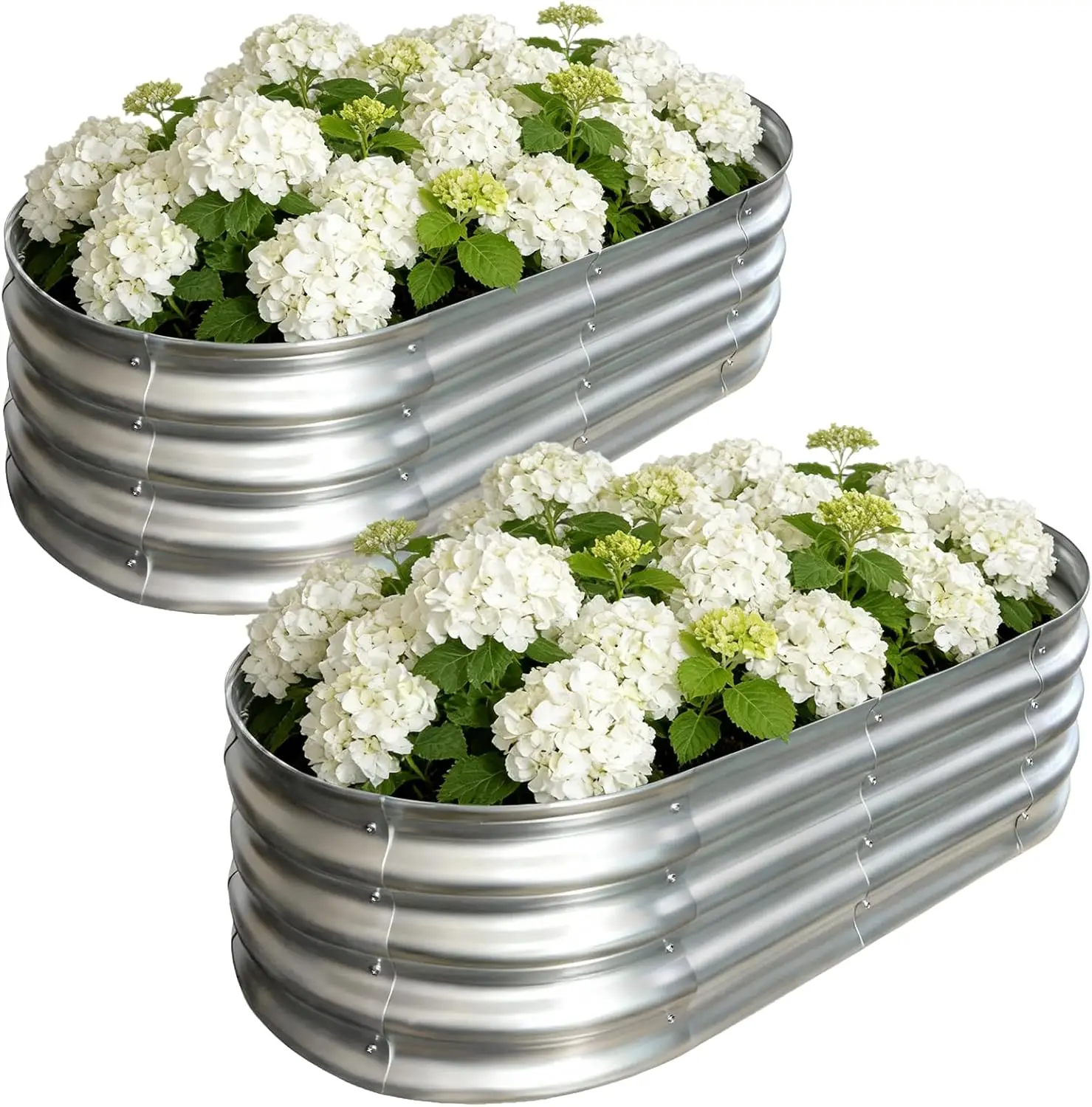 

Большая овальная металлическая приподнятая грядка 4x2x1 фут для выращивания овощей, фруктов, цветов на открытом воздухе