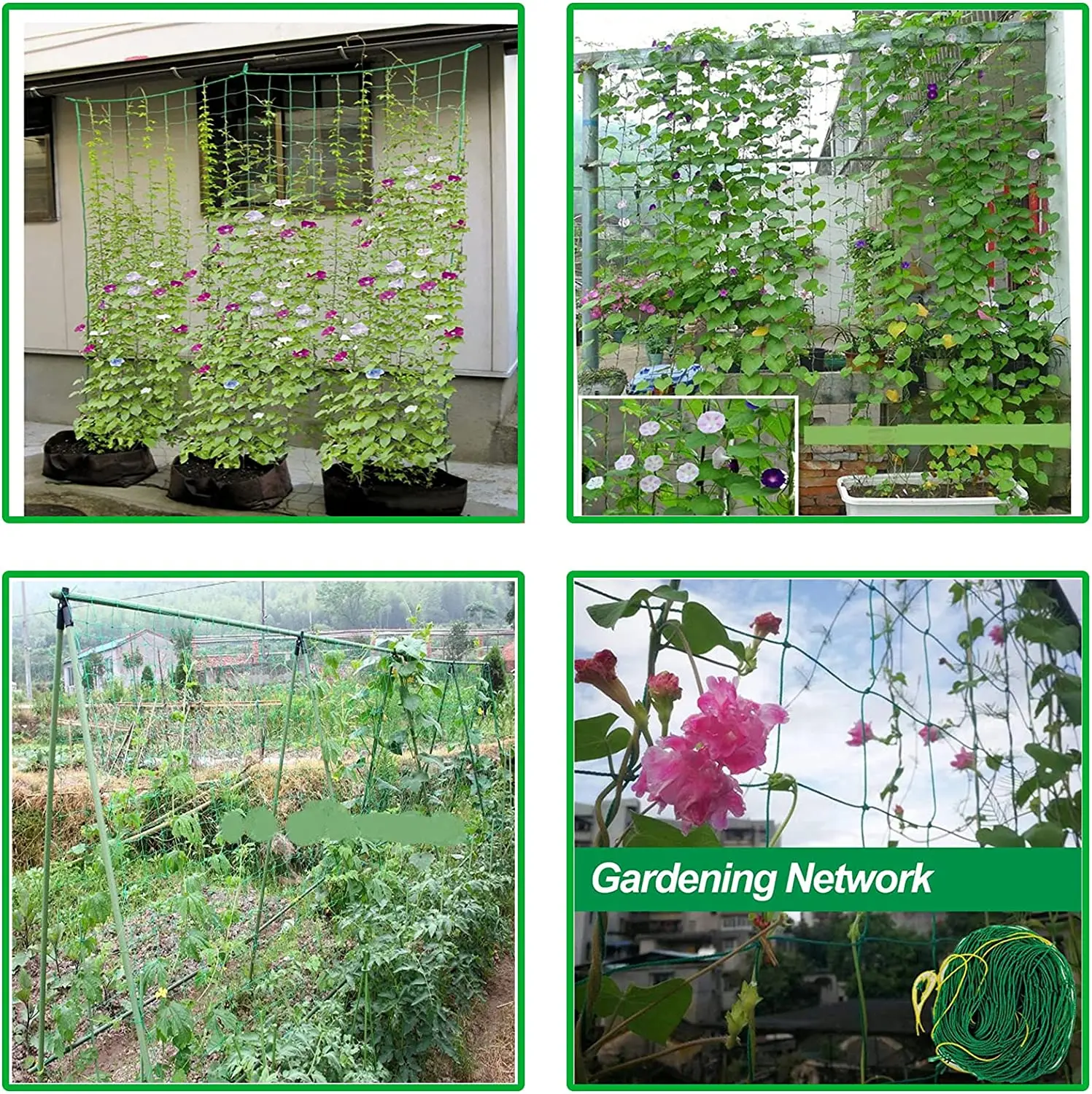 36 Strands 10cm Cell Plant Climbing Net -Heavy Duty Garden Trellis Netting Plant Netting for Cucumber Vine, Fruits & Vegetable