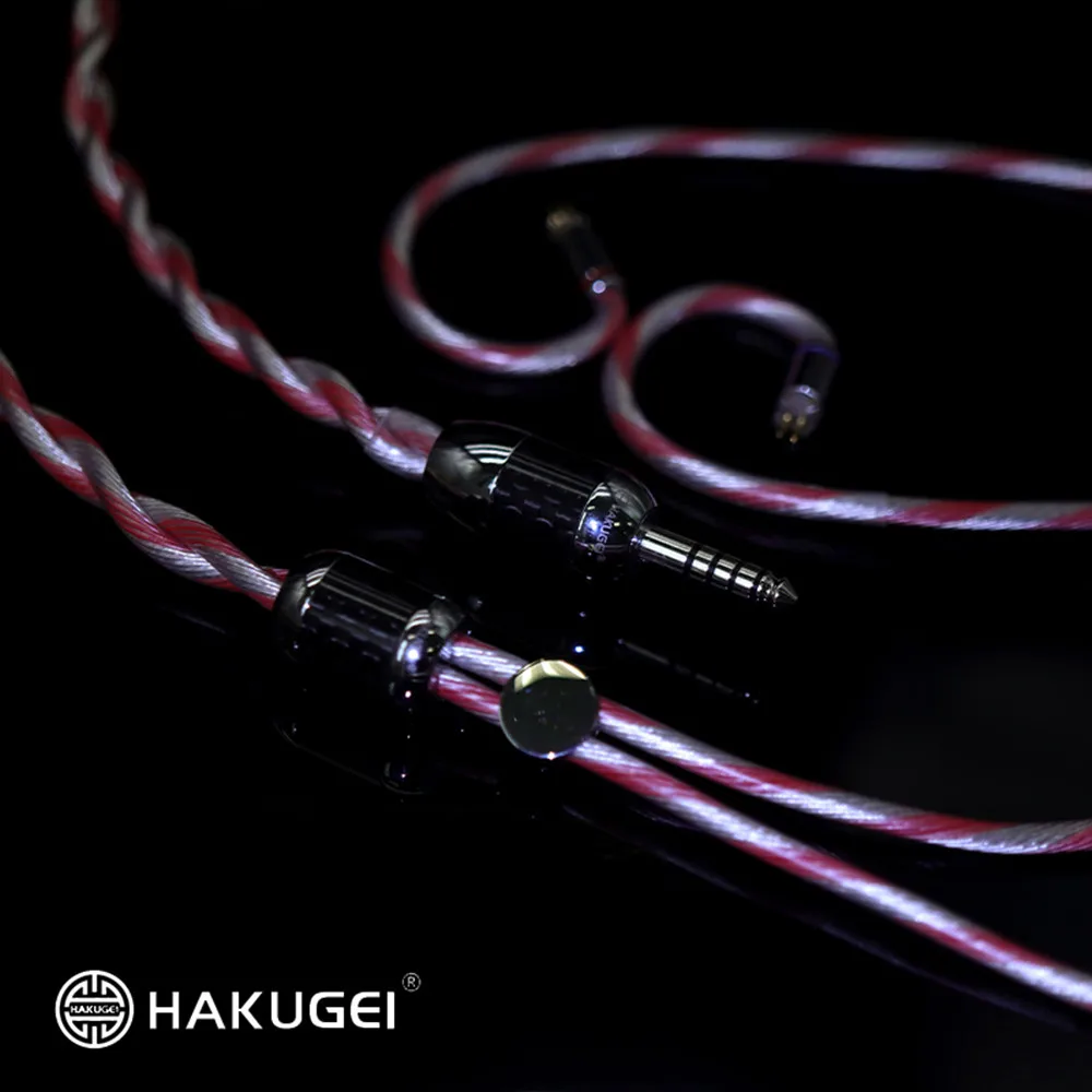 HAKUGEI Red Dragon Silver Plated 6NOCC Copper Coaxial Shield Earphone Upgrade Cable 2Pin 0.78mm MMCX for Shure SE215 KXXS