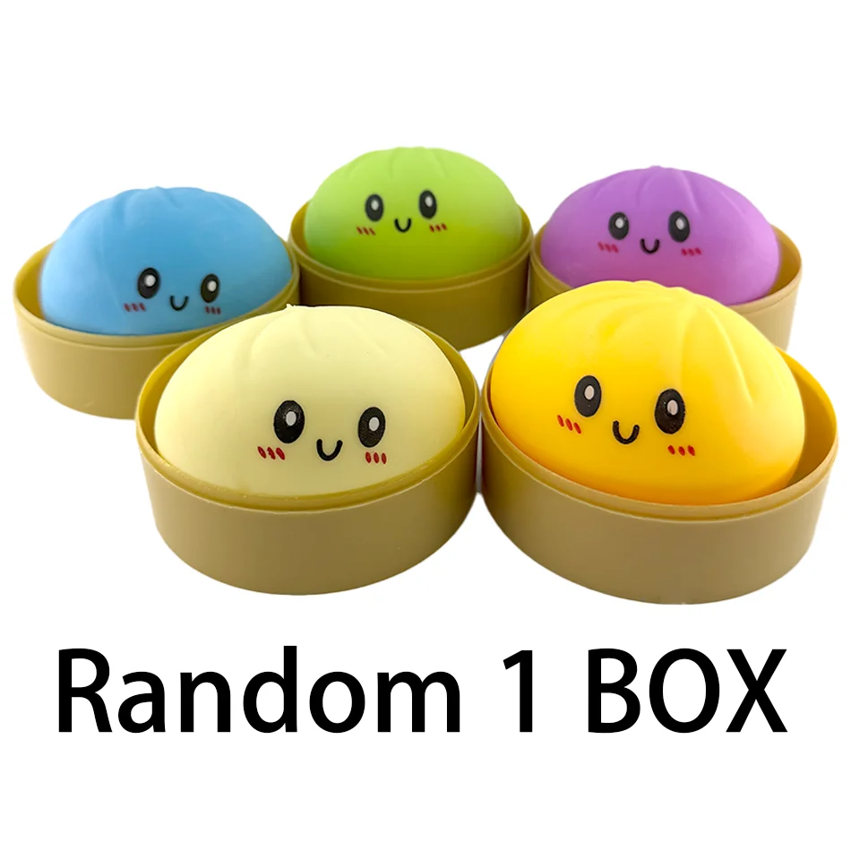 Squeeze Toys Dumpling Mystery Box: Kawaii Random Color Cute Expression Squishy Toy, Maltose Texture Slow Rising Stress Ball Gift
