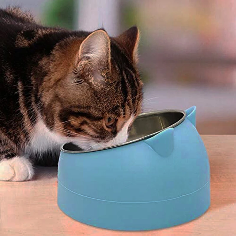 Cat Food Bowl, Stainless Steel Non-slip Cat Bowl, Tilted Feed Bowls, Cat Bowl Set, Cat Bowl, Cat Bowl, Water Feeding Bowl