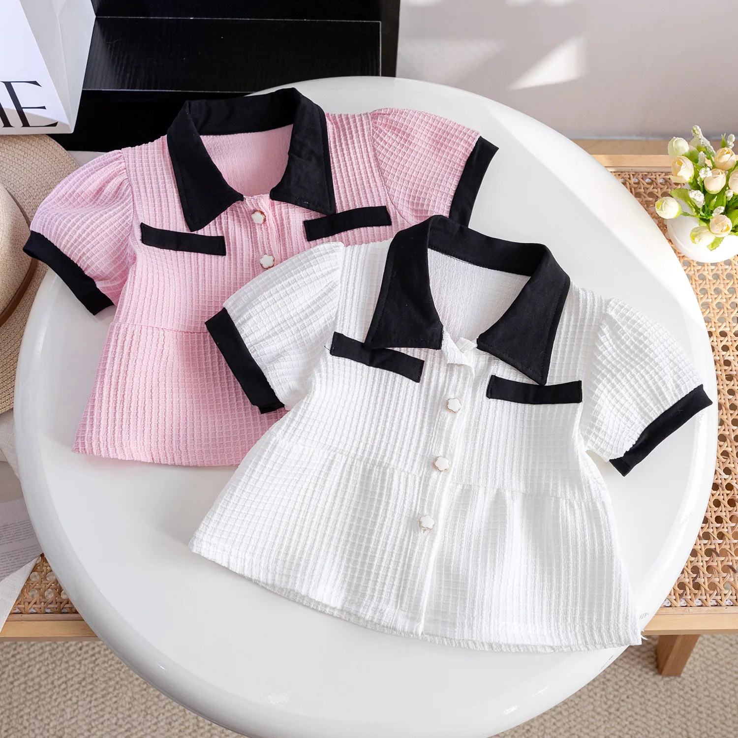 

Girls Shirts Summer 2025 New Children Fashion Polo Shirt For Baby Girl Clothing Tops Kids Short Outerwear Toddler Outfits 4 5 6Y