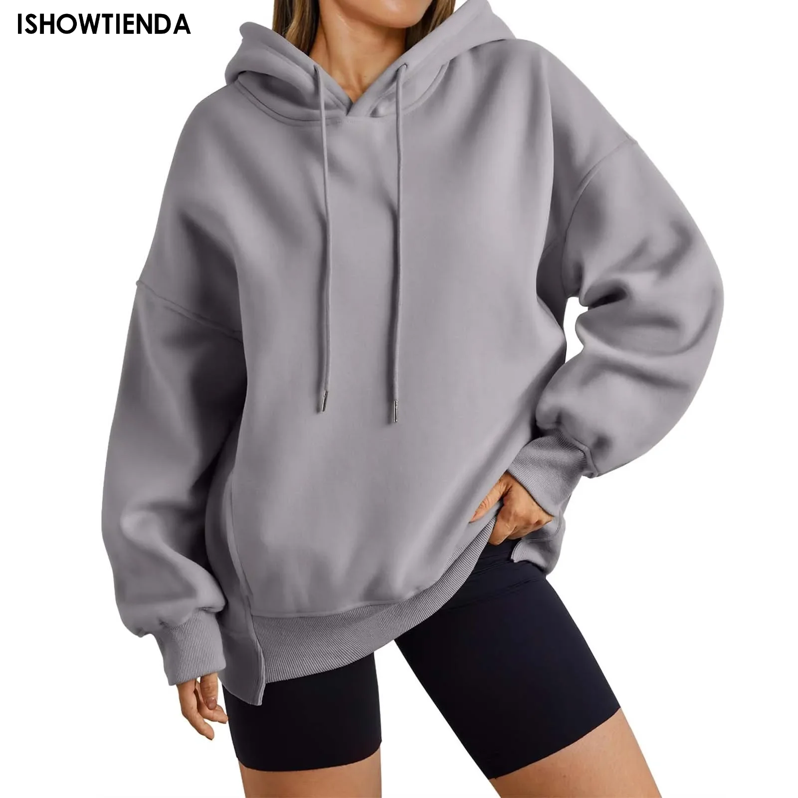 

Women's Solid Color Sweatshirts Pocket Hoodies Sports Fitness Sweatshirts Fashionable Casual Pullovers Multi Color Oversized Hoo
