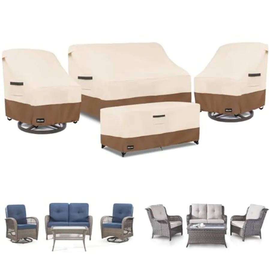 

Patio Furnie Covers 4 Piece Set 600D Waterof Heavy Du Outdoor Furnie Covers Fit Wier Patio Love Swivel Roer Chair and Coffee bl