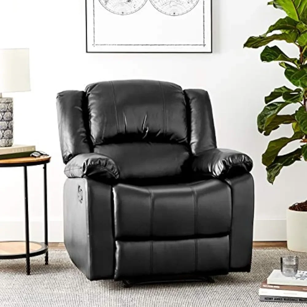 Relax A Lounger Manual Recliner Faux Leather Black