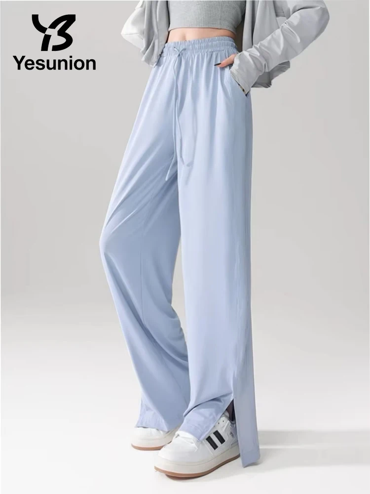 

Солнцезащитный крем Ice Slik, мешковатые широкие брюки, женские быстросохнущие обнаженные ощущения, защита от ультрафиолета, свободные спортивные брюки, дизайнерские спортивные штаны