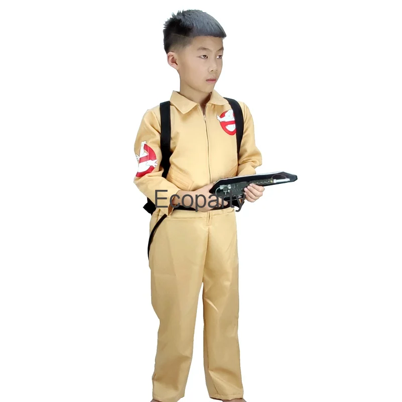 Ghostbuster cosplay kids halloween costume suitable 3-9 years child jumpsuit cloths Movie costume