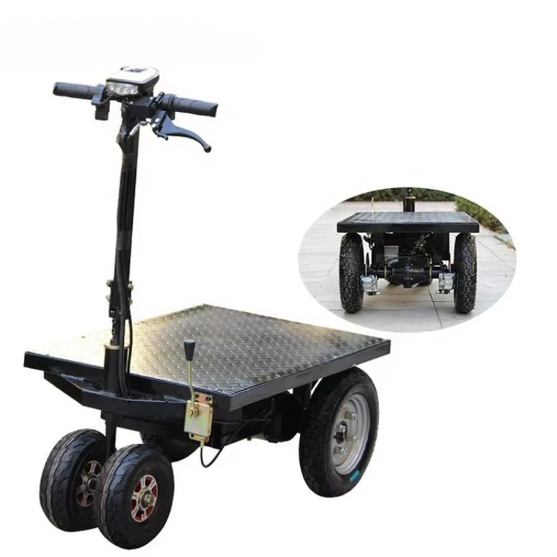 4 wheels folding hand carts trolleys heavy duty goods carrying transporter cart electric platform hand trolley