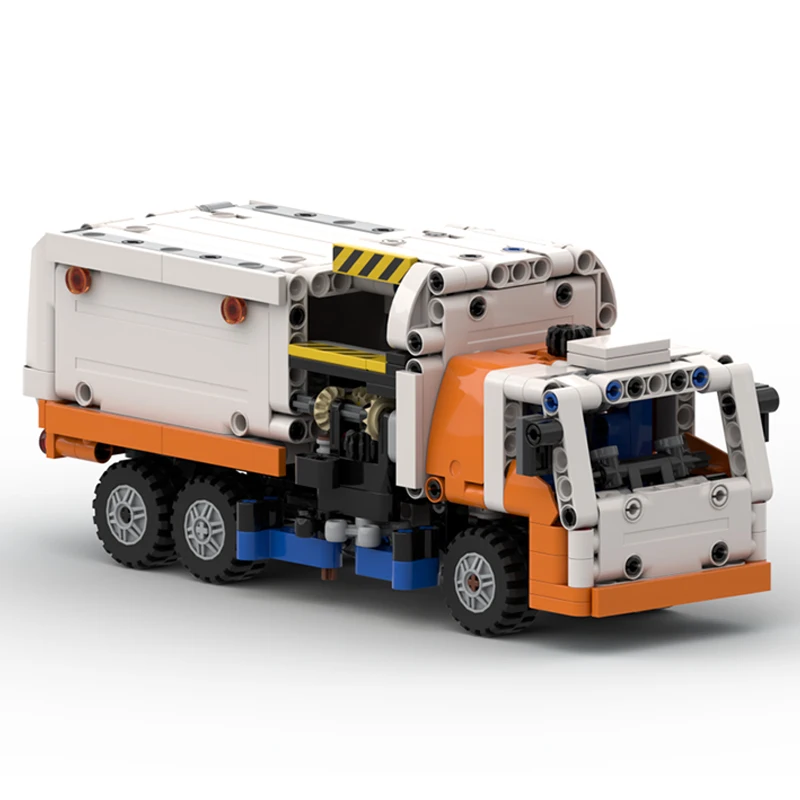 MOC Urban Engineering Vehicle Series Garbage Truck DIY Mini Building Blocks Model Sets Children's Popular Puzzle Toy Bricks Gift