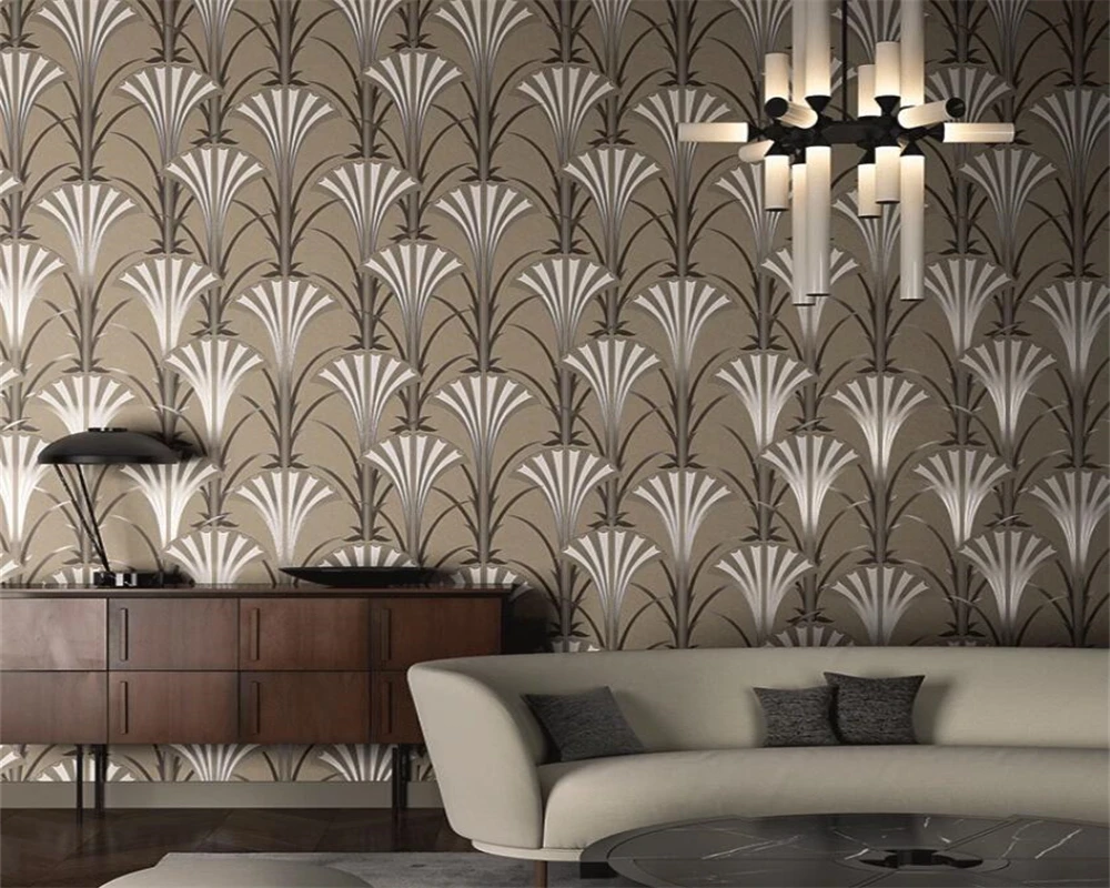 beibehang Customized modern new bedroom, living room, geometric fan shaped decoration, aesthetically pleasing wallpaper