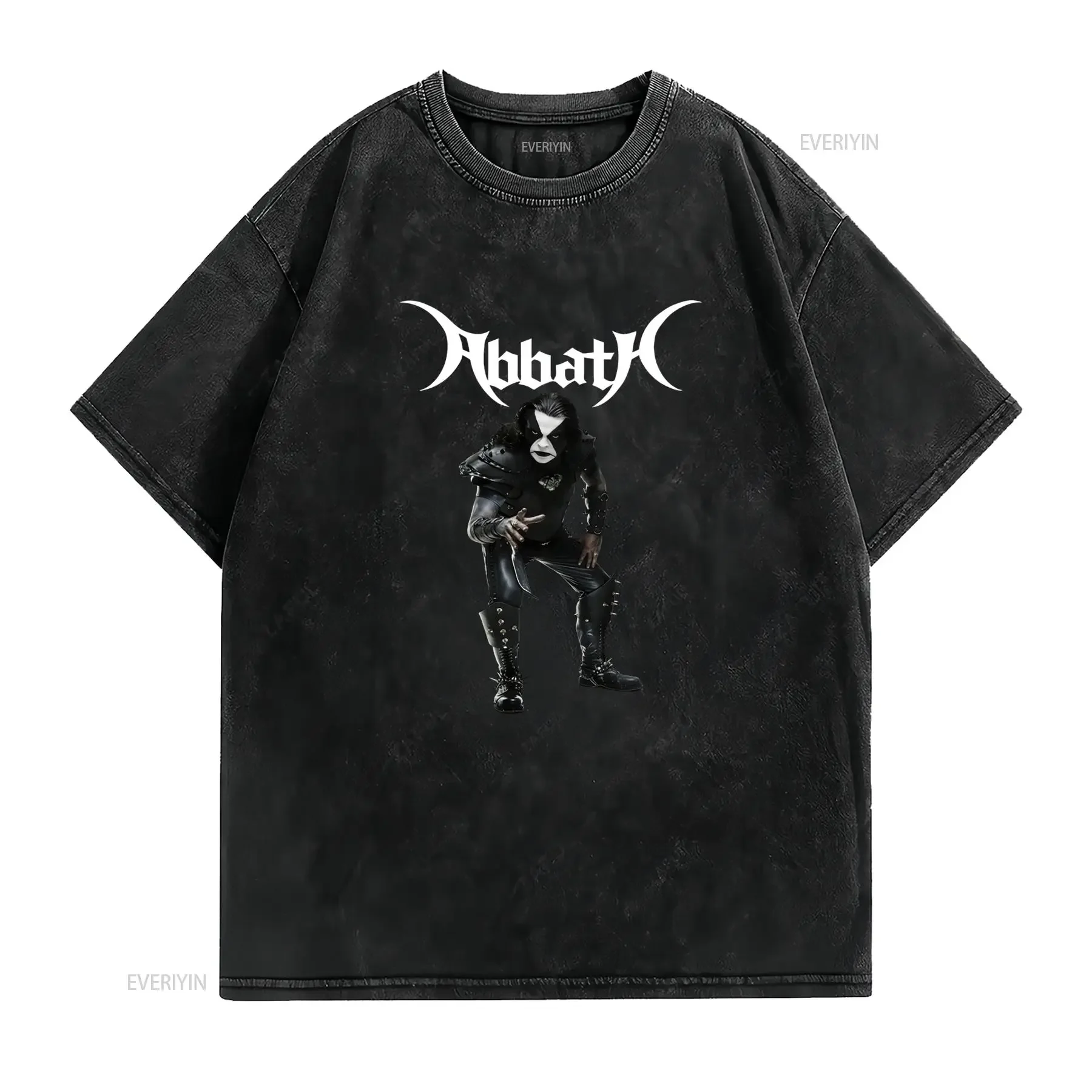 T shirt Abbath en coton pour homme vintage Washed Stylish Slightly Casual Top For Everyday Wear fashion Soft Unisex Breathable