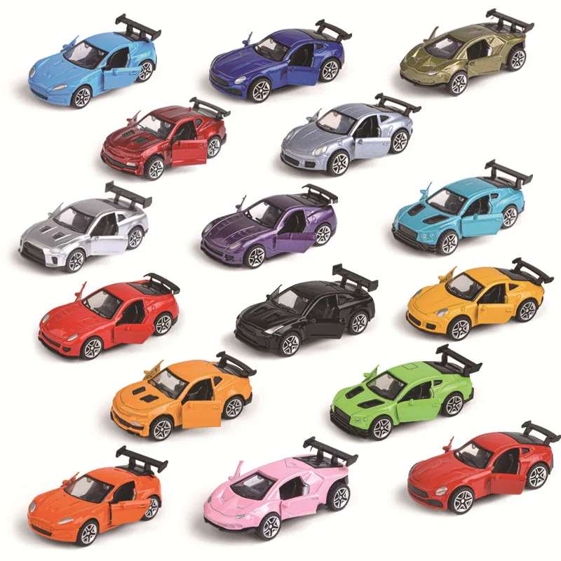 Simulation 1:60 Alloy Car Toy Model Children's Car Three Open Door Racing Car Pull Back Car Toys Kids Puzzle Toys Boys Gift