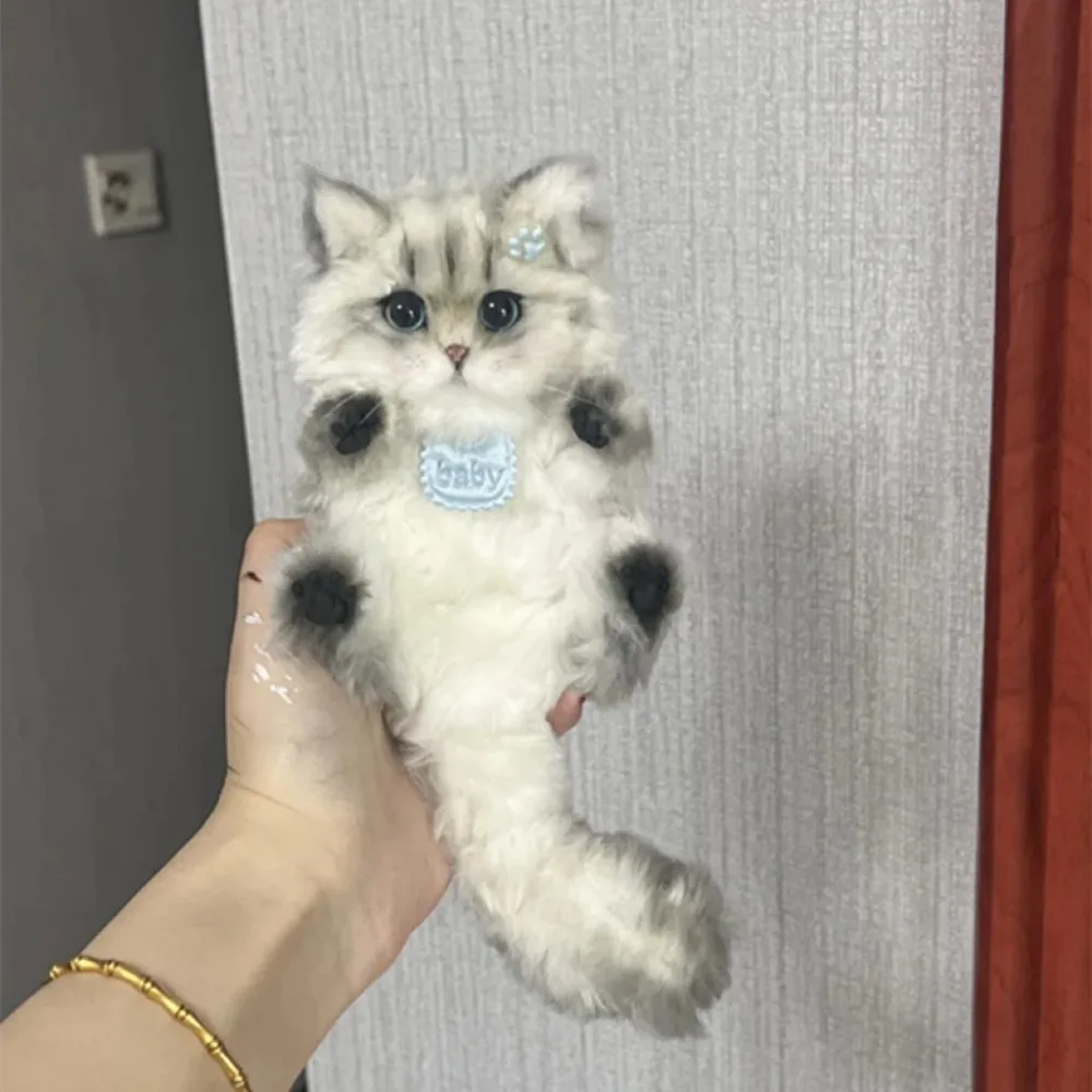 

Creative Handmade Twisty Stick Little Cat Pendant Keychain Plush DIY Material Package Gifts Twist Bar Kitten Doll Toy