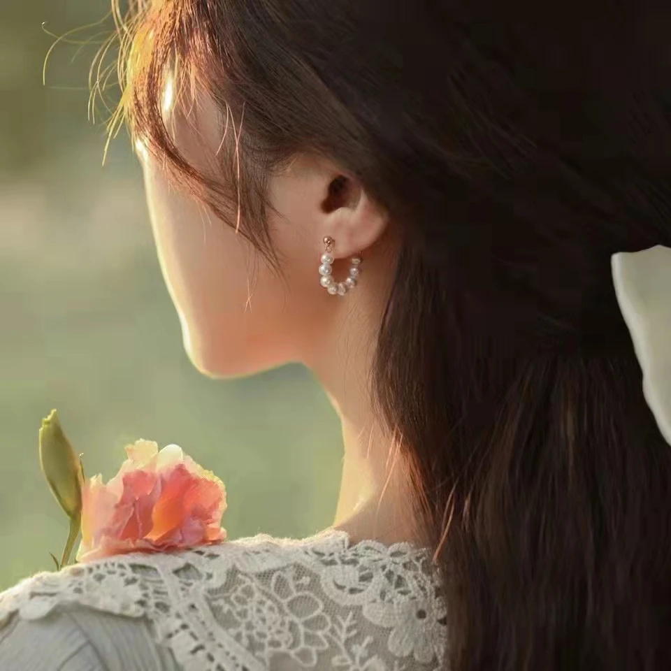 Fashion freshwater pearl earring studs fashion earrings for woman and girl party and gift