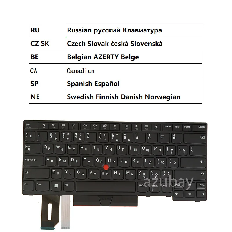 Keyboard For Thinkpad 01YP502 01YP422 01YP342 01YP262 01YP410 01YP250 Swedish Finnish Danish Belgian Spanish Russian Canadian