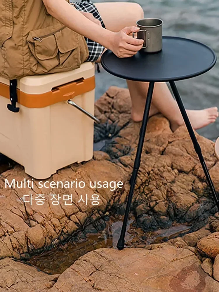 Camping Round Table with  Stand Ultratpye Portable Folding Table with Adjustable Legs for Picnic Indoor/Outdoor