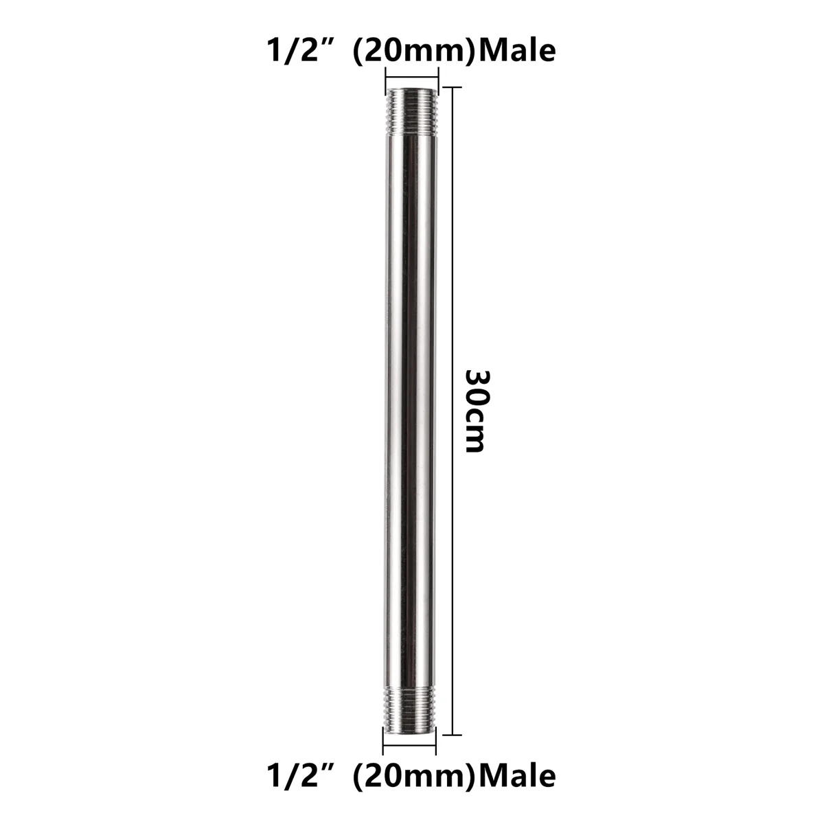 1Pc Edelstahl Doppel Außengewinde Verlängerung Rohr 1/2 "3/4" 1 "Garten Bewässerung Haushalt Dusche Wasser Rohr joint 8 ~ 30cm Lange – Detail 10