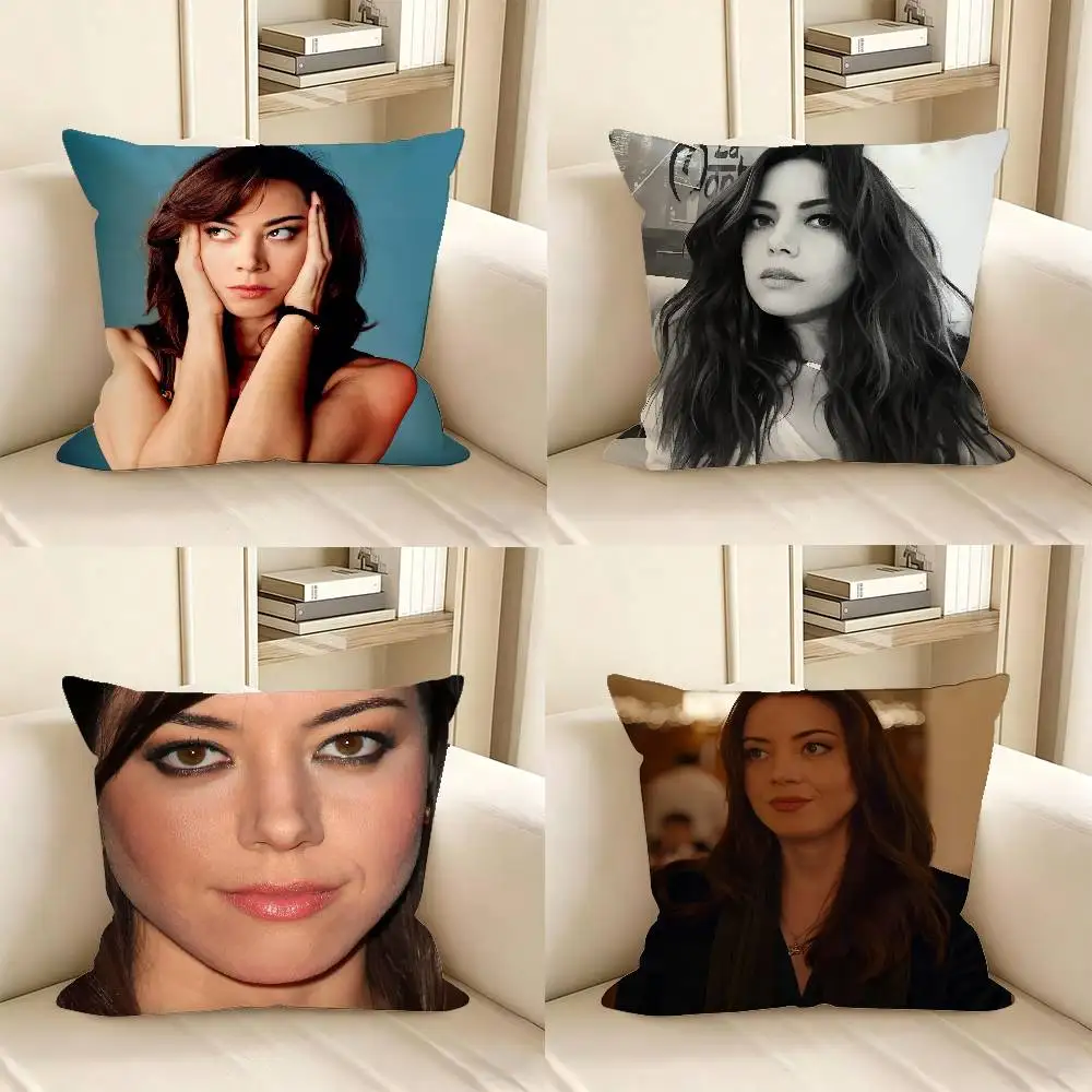 1pc Actor A-Aubrey P-Plaza Pillow Case Fashion Square Pillowcase Bedroom Sofa Room Ins Decoration Leisure