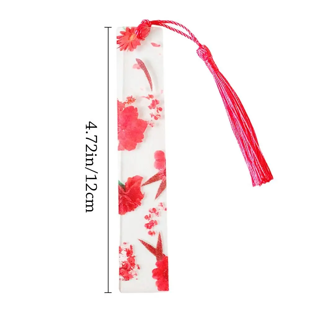 Flower Bookmark Ruler Bookmarks Creative Acrylic With Tassels School/Office Supplies Student Ruler Stationery Teacher gift