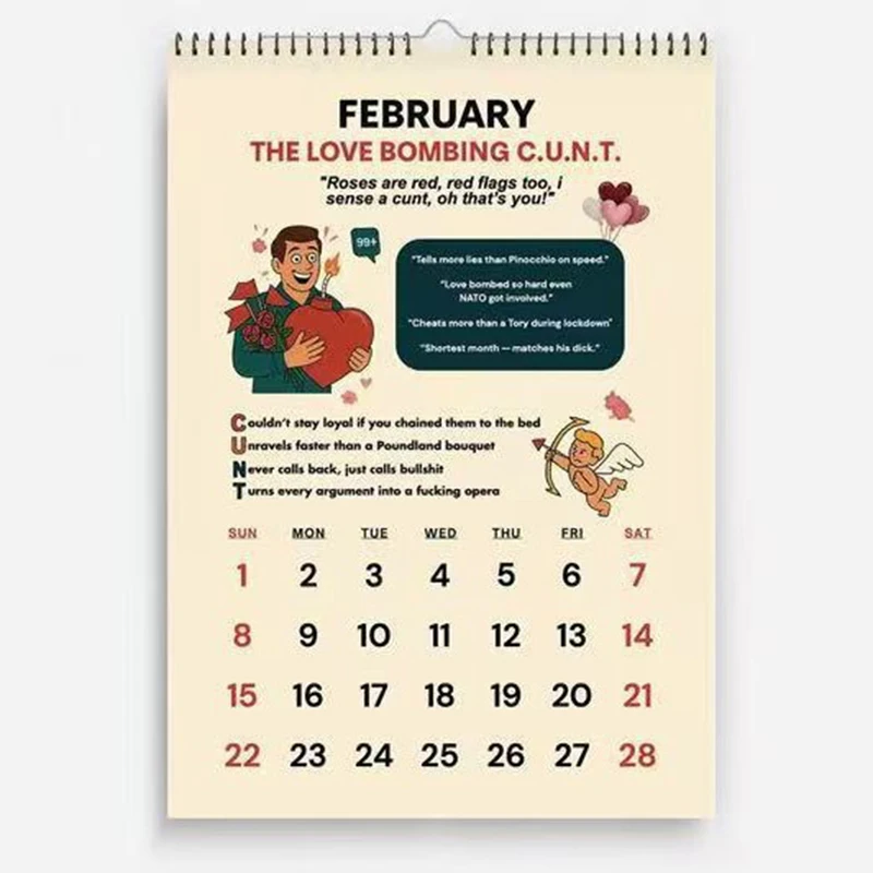 Calendário 2026 - Calendário fácil de pendurar para Bem-vindo ao Ano Novo Calendário de mesa Planejador Calendário engraçado Calendário de parede