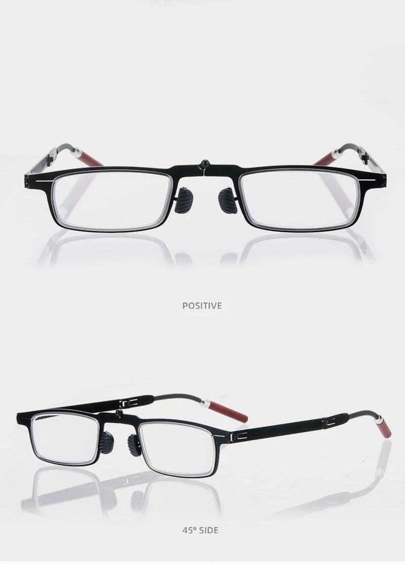 Ultraleichte, faltbare Lesebrille aus Metall für Damen und Herren, tragbare Presbyopie-Brille, faltbare Anti-Blaulicht-Brille für Herren – Detail 15