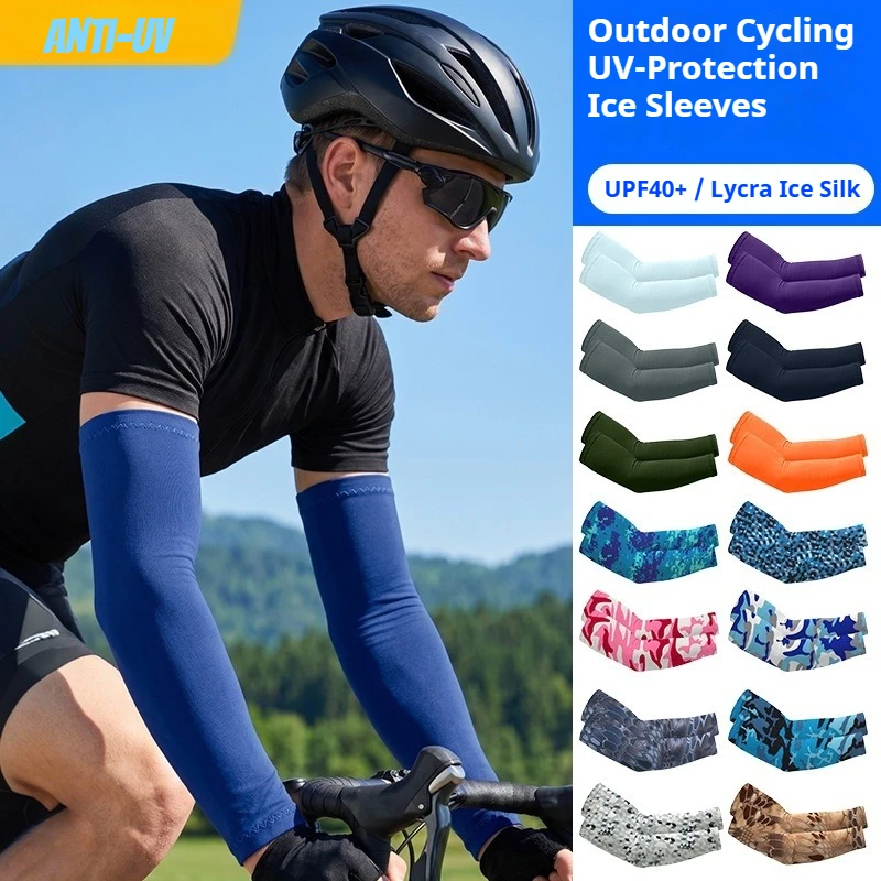 1pair of Cooling Arm Sleeve for Women Men,Ice Silk Quick Dry Breathable UV Protection Sports Wear Arm Cool Sport Cycling Sleeves
