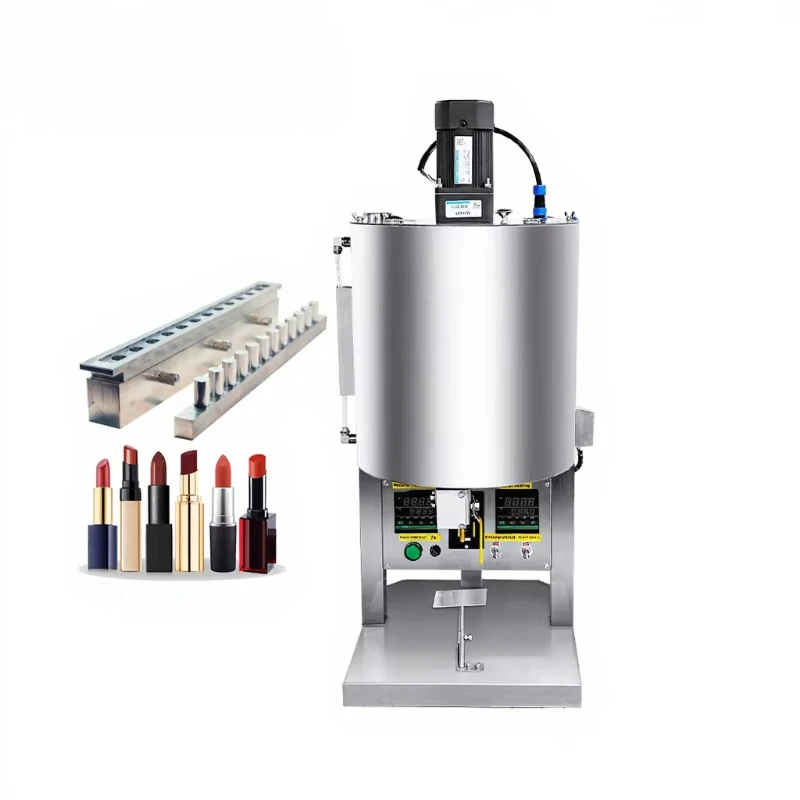 

Lipstick Lip Balm Cosmetics Hot Filling Machine Manual Lipstick Making Filling Machine with Mixing Heater Hopper