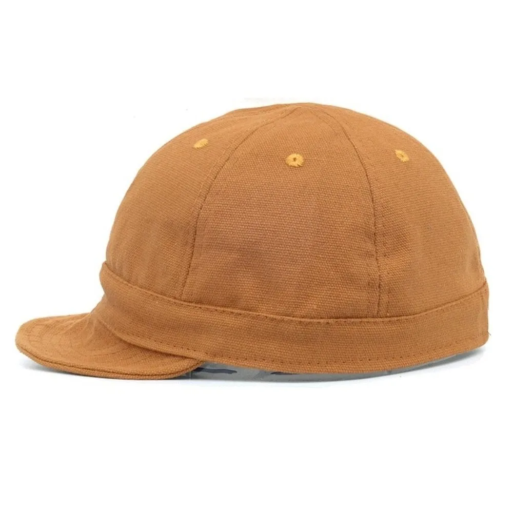 

Casual Solid Color Short Brim Baseball Cap Japanese Style Cotton Sun Hat Flat Brim Sunscreen Peaked Cap Sports