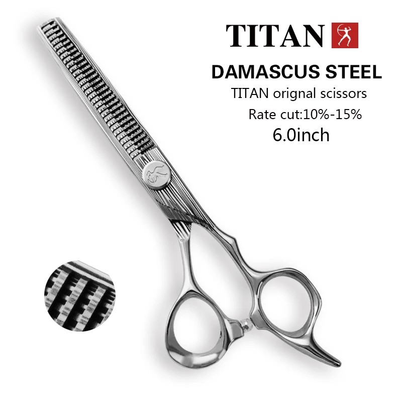 TITAN  6 inch Cutting Thinning Tool máquina de cortar cabelo Hair Scissors Stainless Steel Salon Hairdressing Shears