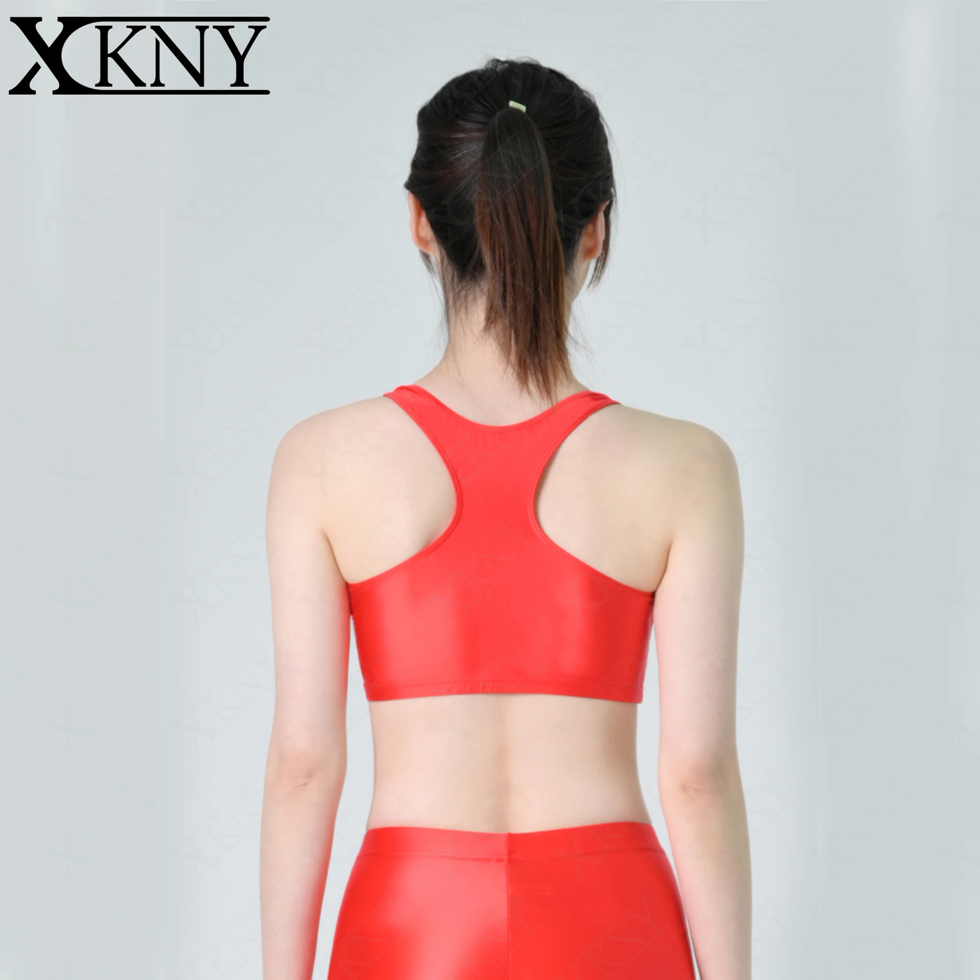 XCKNY sexy Satin glossy top oil shine bottoming shirt sleeveless suspender vest versatile sports Yoga swimming underwear bra