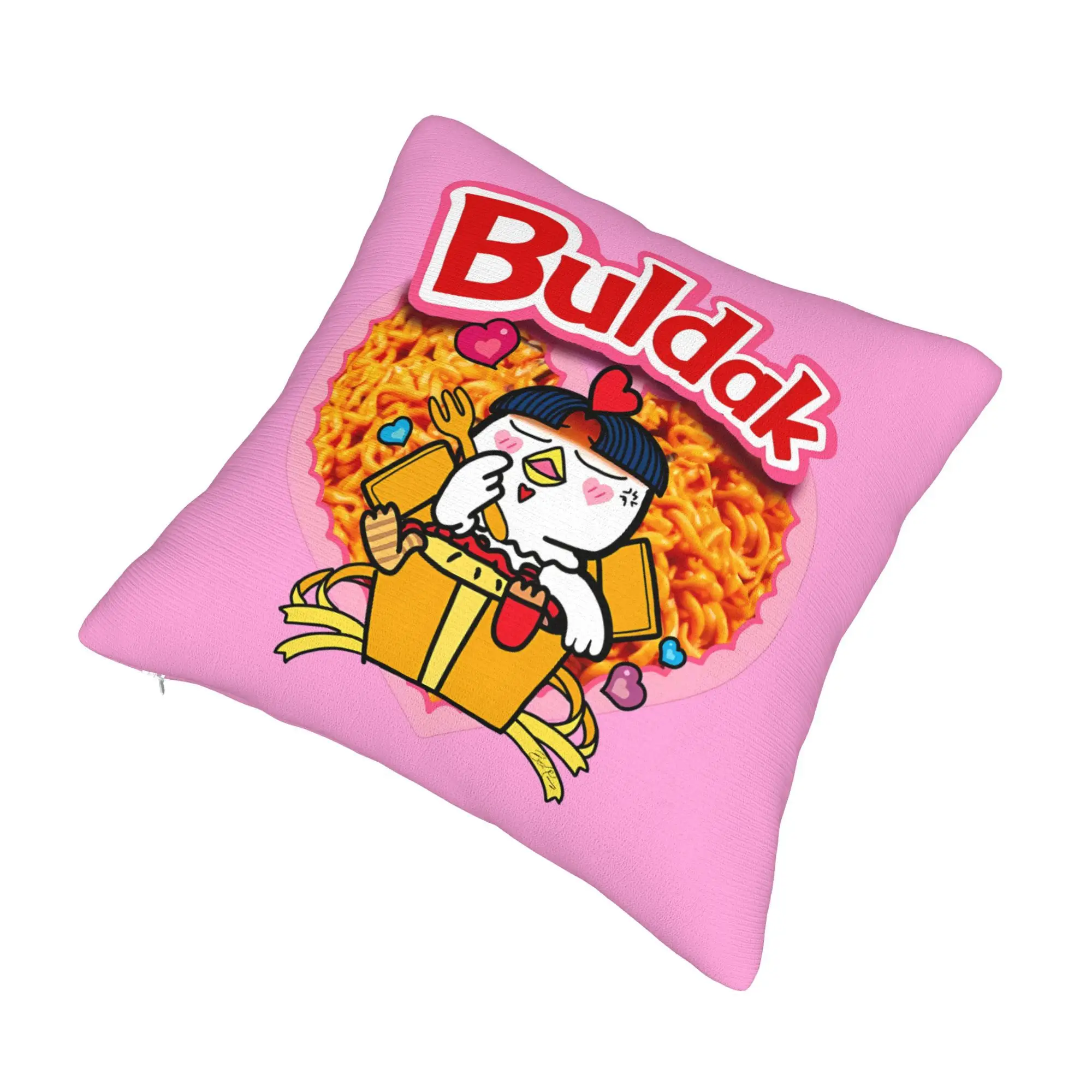 1PC Spicy Chicken Noodles Pattern Cushion Cover, Decorative Pillow Cover for Home Bedroom Sofa
